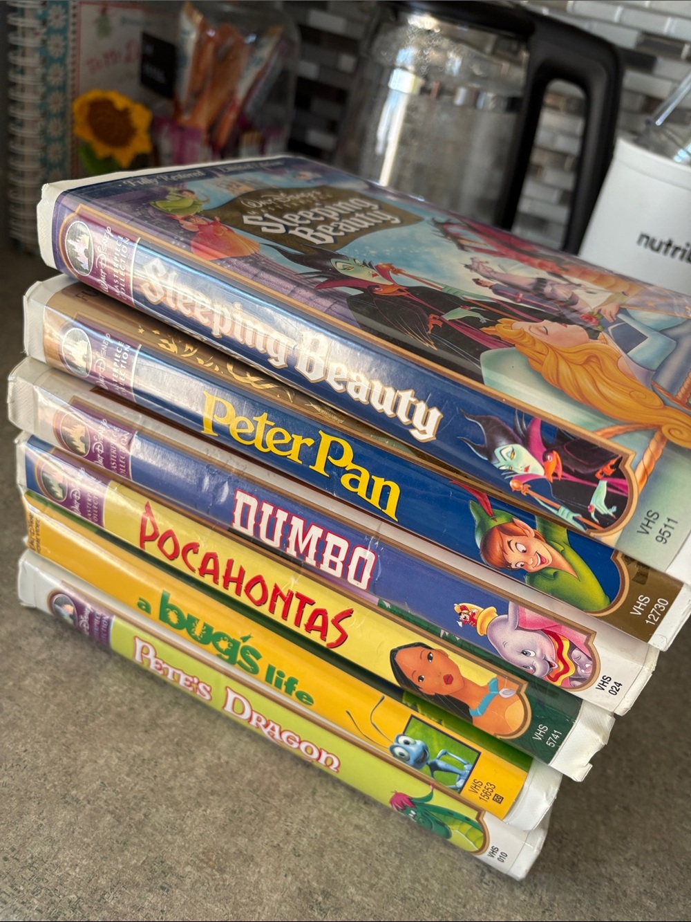 Stack of Classic Disney VHS Tapes — Colorful Vintage Covers